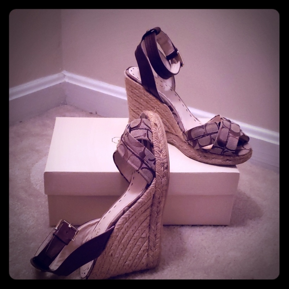Coach ankle wedge